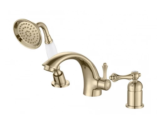 Смеситель на борт ванны с лейкой и шлангом Ganzer GZ77033-E золото