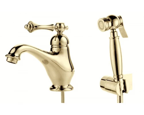 77051-Е Смеситель для умыв. с гиг. под. (ЗОЛОТО)