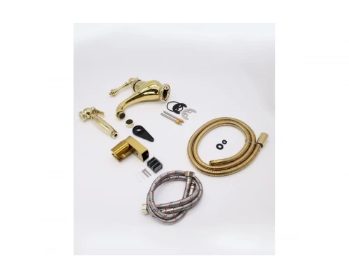 77051-Е Смеситель для умыв. с гиг. под. (ЗОЛОТО)