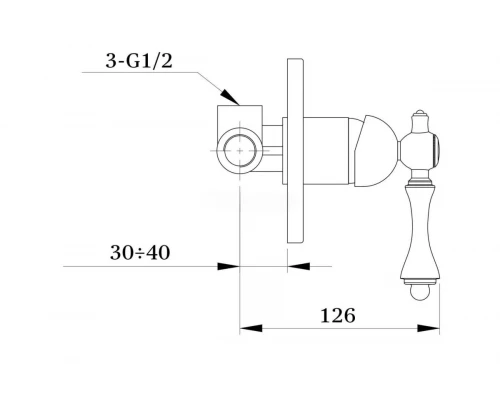 Смеситель скрытого монтажа для душа или биде GZ77055-D от бренда Ganzer