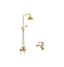 Душевая система в комплекте с смесителем для умывальника GANZER  GZ77067-E золото