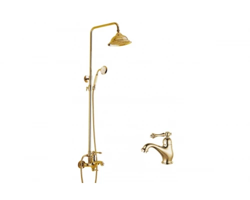 Душевая система в комплекте с смесителем для умывальника GANZER  GZ77067-E золото