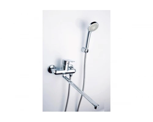 Смеситель для ванны и душа из латуни с лейкой и шлангом Hansen H22007 цвет хром