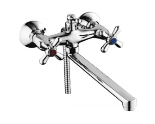 Смеситель для ванны и душа из латуни с лейкой и шлангом Hansen H22013 хром