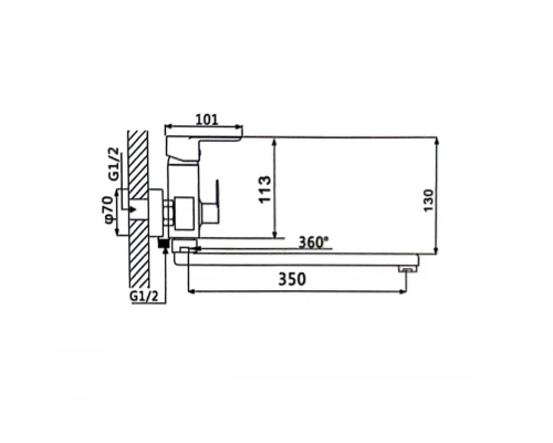 Смеситель для ванны Hansen H22018-F
