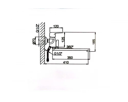 Смеситель для ванны Hansen H22021 хром