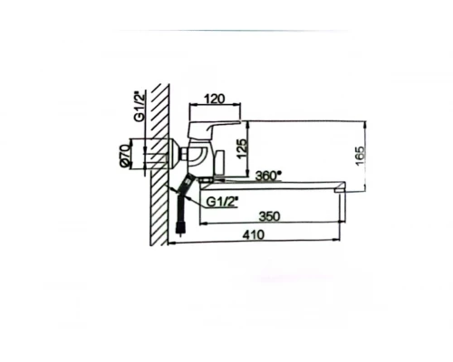 Смеситель для ванны и душа Hansen H22022