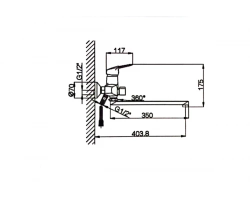 Смеситель для ванны и душа Hansen H22029
