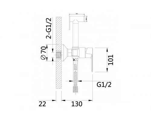 Смеситель c гигиенической лейкой Hansen H23018 хром