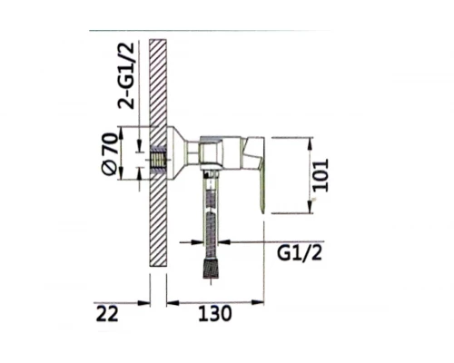 Смеситель c гигиенической лейкой Hansen H23018-F