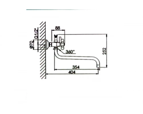 Смеситель для ванны Hansen H26050 хром