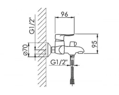 Смеситель для ванны Hansen H30003