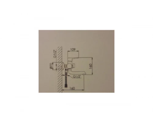 Смеситель для ванны и душа из латуни с лейкой и шлангом Hansen H30004