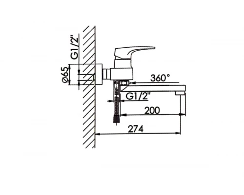 Смеситель для ванны Hansen H30006 хром