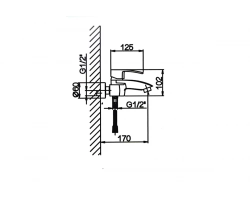 Смеситель для ванны Hansen H30009-C черный