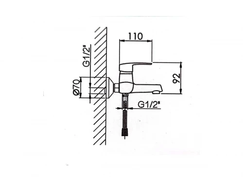 Смеситель для ванны Hansen H30011 хром
