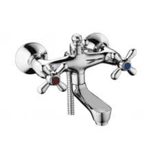 Смеситель для ванны и душа из латуни с лейкой и шлангом Hansen H30013 хром