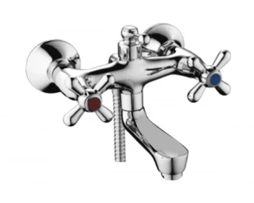 Смеситель для ванны и душа из латуни с лейкой и шлангом Hansen H30013 хром