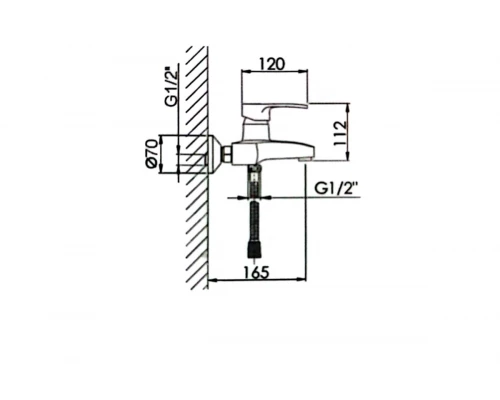 Смеситель для ванны Hansen H30024 хром