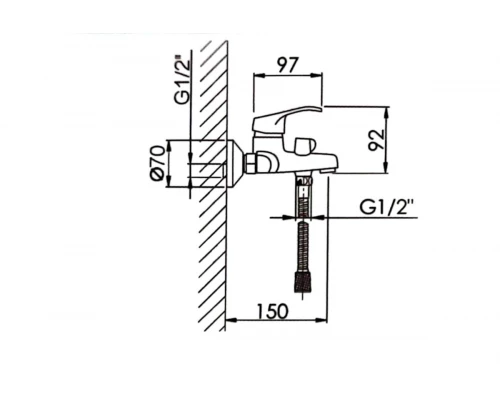 Смеситель для ванны Hansen H30031 хром