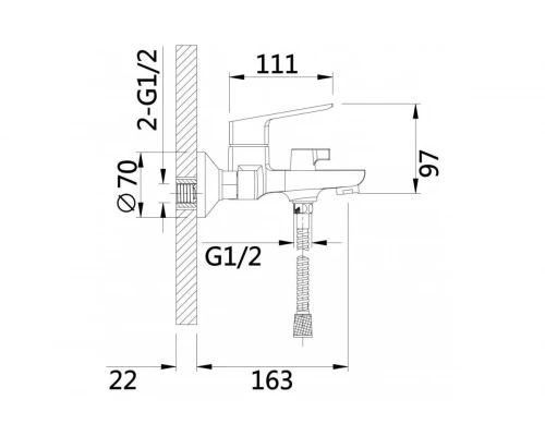 Смеситель для ванны Hansen H30035 хром