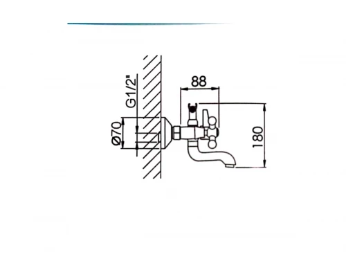 Смеситель для ванны Hansen H30050 хром