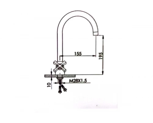 Двухрычажный смеситель для кухни Hansen H44014 хром