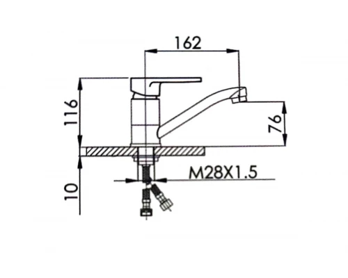 Смеситель  для кухни Hansen H45007 хром