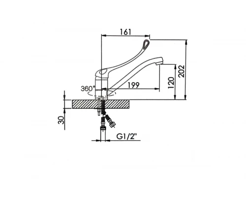 Хирургический смеситель для умывальника Hansen H45015 хром