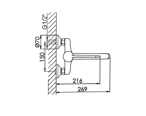 Хирургический смеситель для кухни H46015 хром
