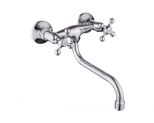 Двухвентильный настенный смеситель для кухни Hansen H46055 хром