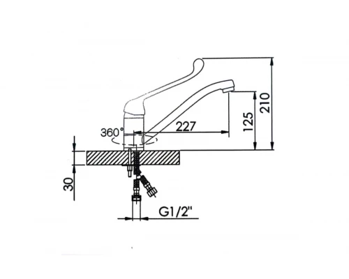 Хирургический смеситель для кухни H49015 хром