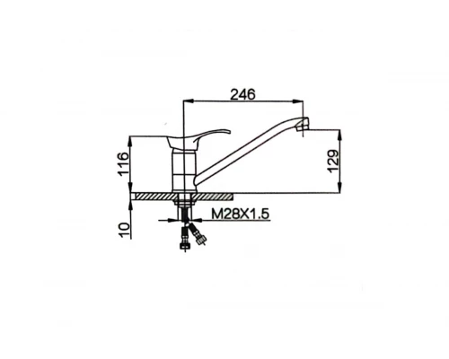 Однорычажный смеситель для кухни Hansen H49024 хром