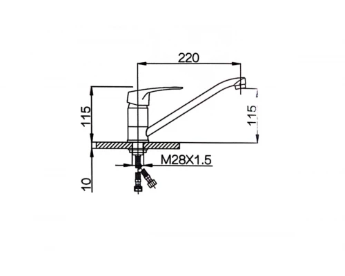 Однорычажный смеситель для кухни Hansen H49030 хром