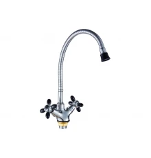 Двухвентильный смеситель для кухни Hansen H52052-C черный/хром