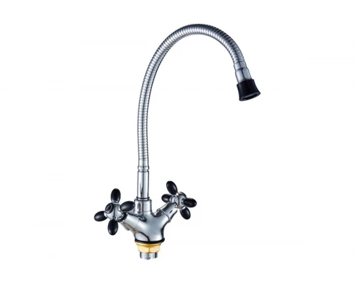 Двухвентильный смеситель для кухни Hansen H52052-C черный/хром