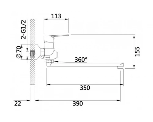 Смеситель для ванны Hansen HL22037