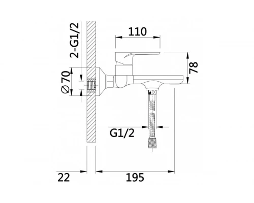Смеситель для ванны Hansen HL30016 хром