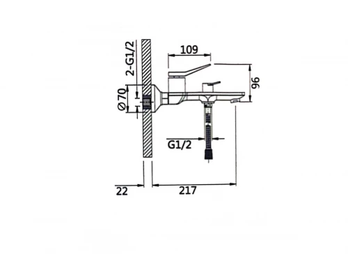 Смеситель для ванны Hansen HL30099-F белый/хром