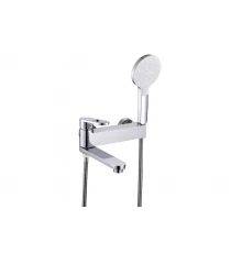 Смеситель для ванны и душа из латуни с лейкой и шлангом Hansen HL32016 хром