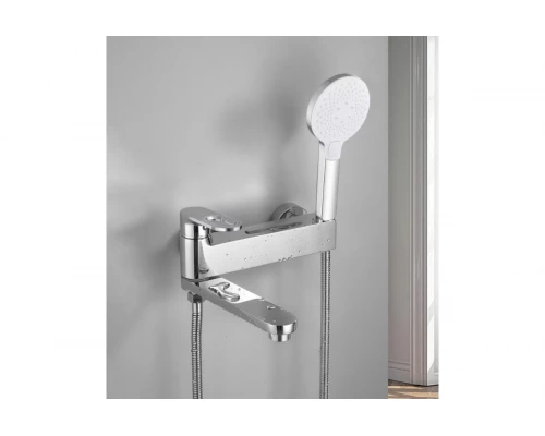 Смеситель для ванны и душа из латуни с лейкой и шлангом Hansen HL32016 хром
