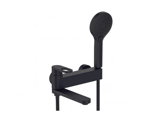 Смеситель для ванны и душа из латуни с лейкой и шлангом Hansen HL32016-C черный