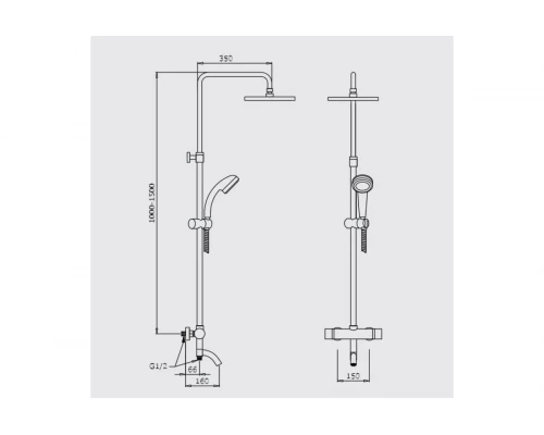 Душевая система с термостатом Hansen HL33070 хром