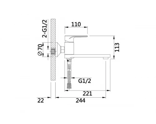Душевой комплект 3 в 1 Hansen HL90016-C черный