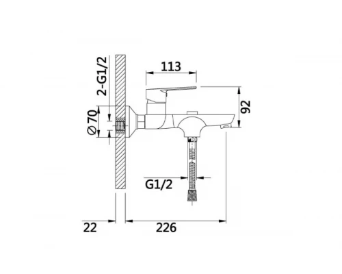 90037 Душевой комплект (3 в 1) HANSEN  (5/1шт)
