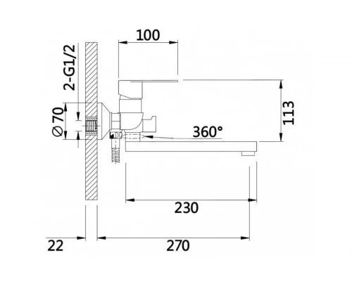 Смеситель для ванны Hansen HN30025-F белый
