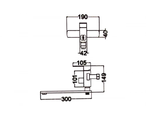 Смеситель для ванны Hansen HN30304-G сатин