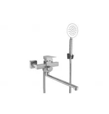 Смеситель для ванны и душа из нержавеющей стали с лейкой и шлангом Hansen HN25304-G сатин