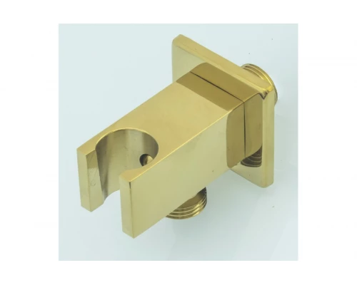 Держатель душевой лейки со шланговым подсоединением и с фиксатором клапан-автомат Ganzer GZ5172-Е цвет золото