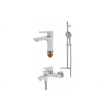 90037-F Душевой комплект (3 в 1) (бел.+хром) HANSEN  (5/1шт)